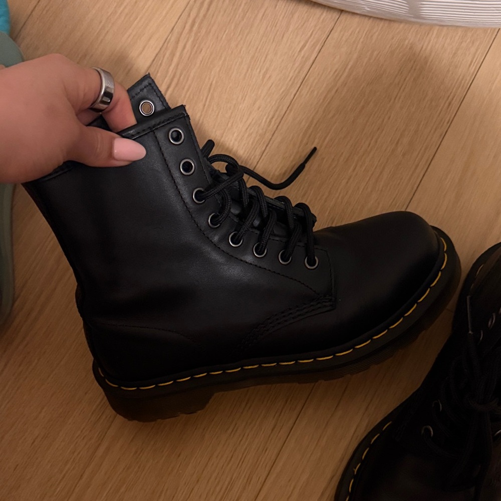 Dr. Martens Black Leather Lace-Up Boots